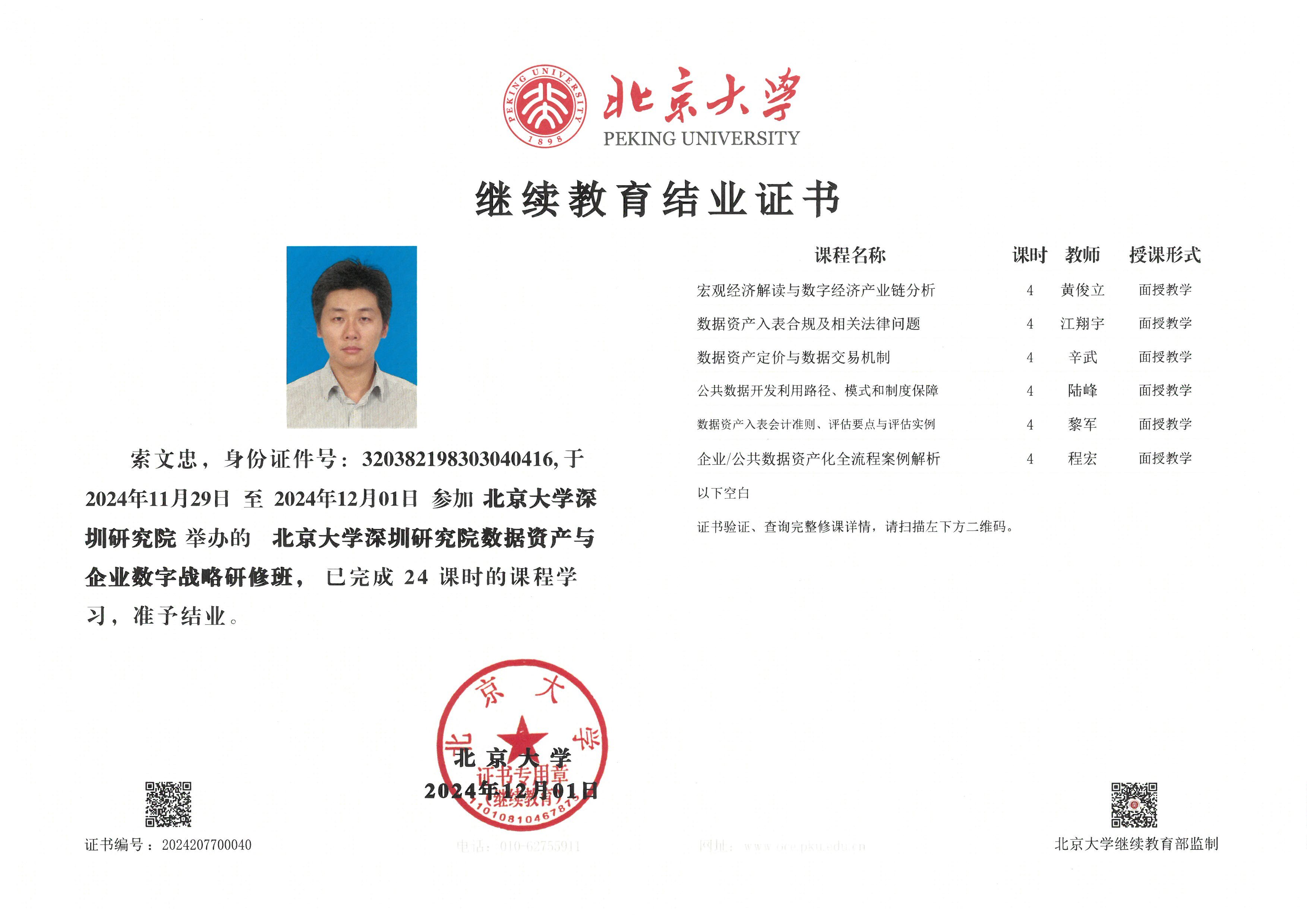 索文忠畢業(yè)證